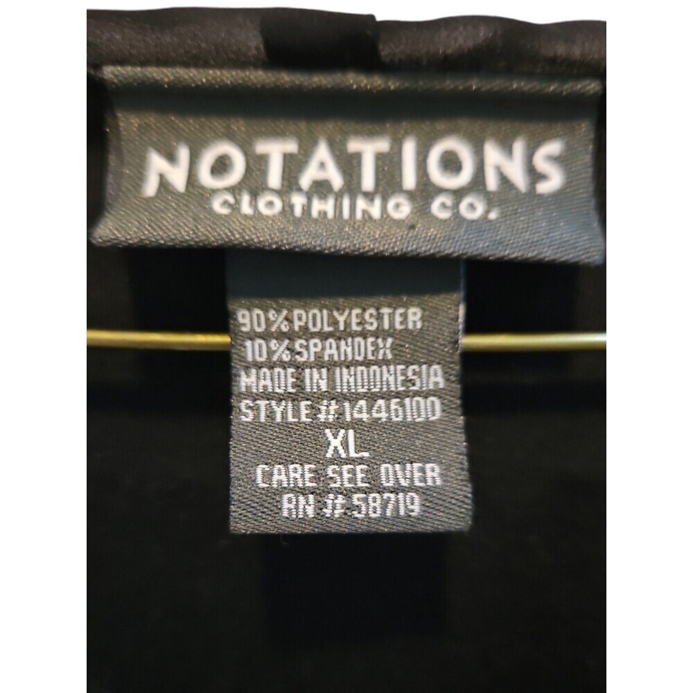 NOTATIONS XL BLACK VELVET RUFFLED NECK BLOUSE SZ Xl - Picture 7 of 8